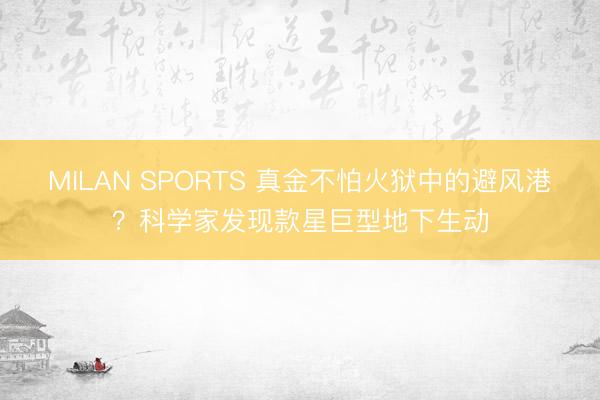 MILAN SPORTS 真金不怕火狱中的避风港?科学家发现款星巨型地下生动