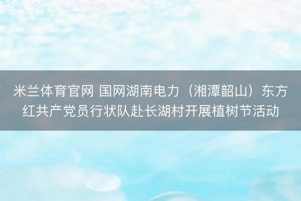 米兰体育官网 国网湖南电力（湘潭韶山）东方红共产党员行状队赴长湖村开展植树节活动