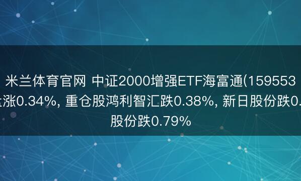 米兰体育官网 中证2000增强ETF海富通(159553)开盘涨0.34%， 重仓股鸿利智汇跌0.38%， 新日股份跌0.79%