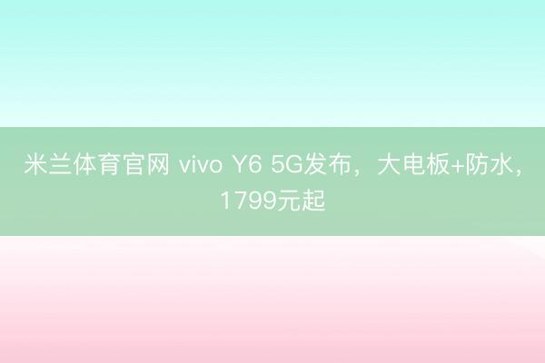 米兰体育官网 vivo Y6 5G发布，大电板+防水，1799元起